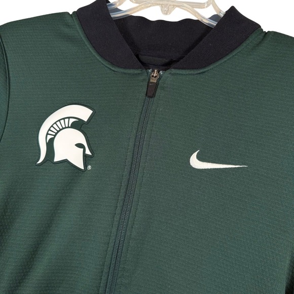 Nike Michigan State Spartans NCAA Big 10 Jacket Full Zip Elite Green Mens - Picture 1 of 9